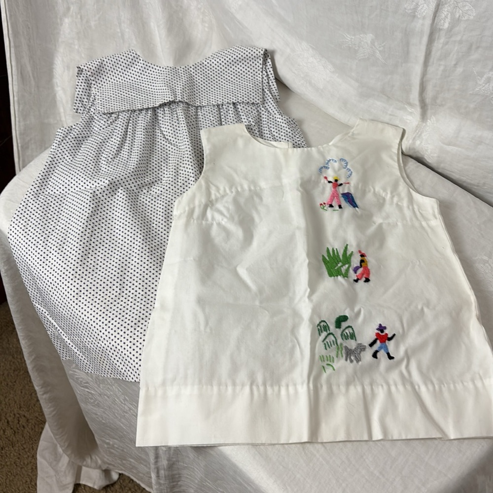 2 Vintage Hand Sewn Little Girl Dresses